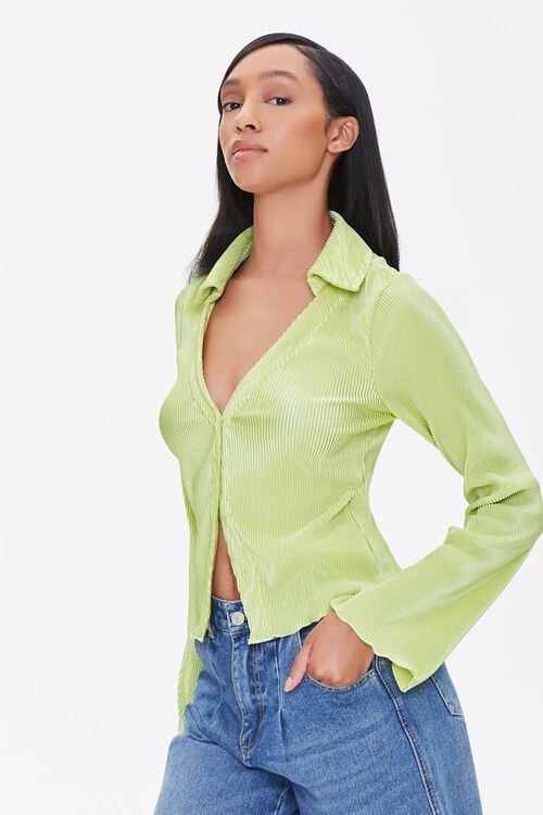 Forever 21 Pleated V-Neck Shirt