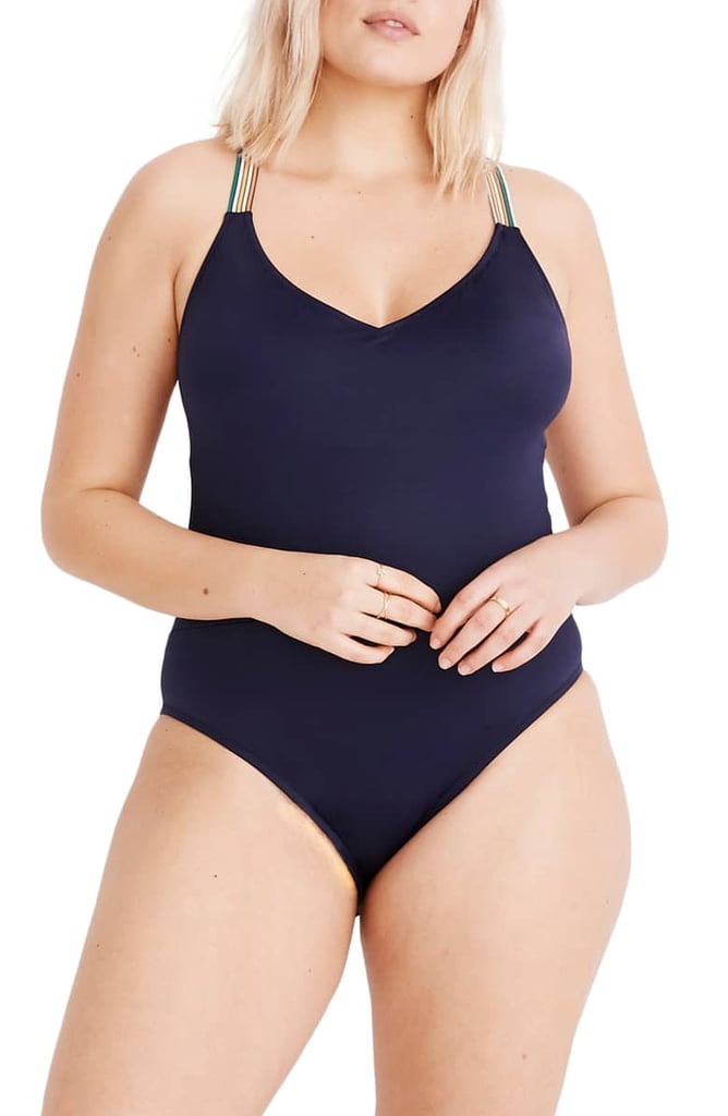 Madewell Second Wave Rainbow Trim Crisscross One-Piece