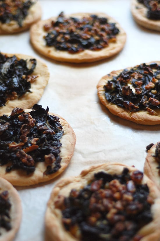 Spanish Pizza With Swiss Chard and Walnuts