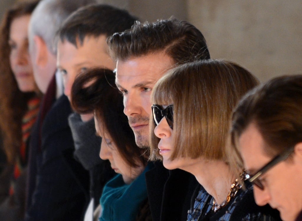 Anna Wintour and David Beckham were paired up again to watch the Victoria Beckham Fall 2013 show. David Beckham has yet to land a Vogue cover of his own, but we're content with all his most recent stylish activity.