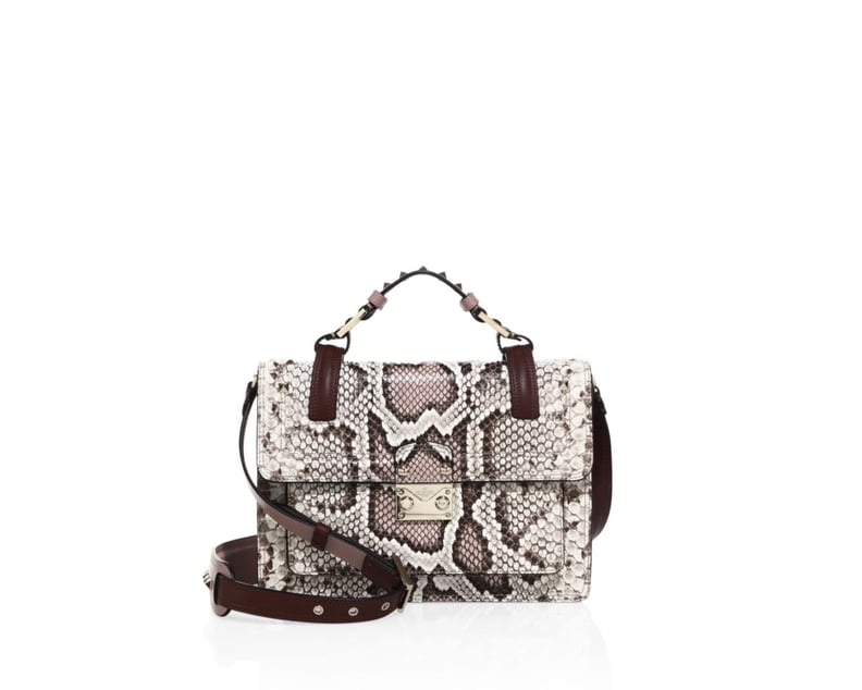 Valentino Small Lock Python Top-Handle Shoulder Bag