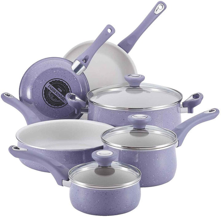Farberware New Traditions 12-pc Speckled Aluminum Nonstick Cookware Set