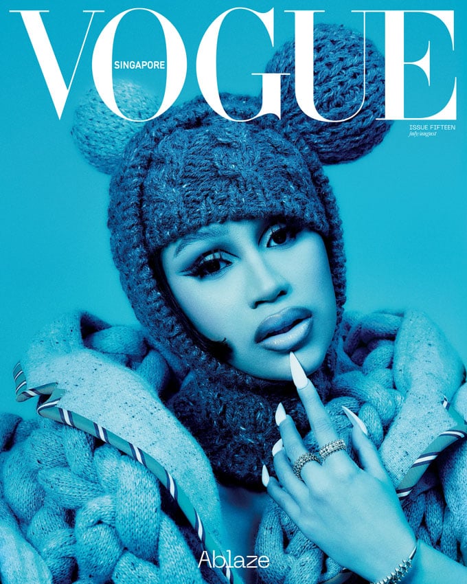 Cardi B Wearing Thom Browne in Vogue Singapore's July 2022 Issue