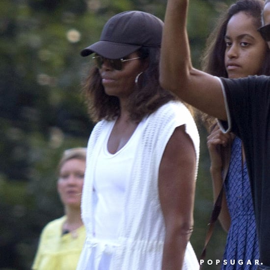 Michelle Obama Wearing White Caftan