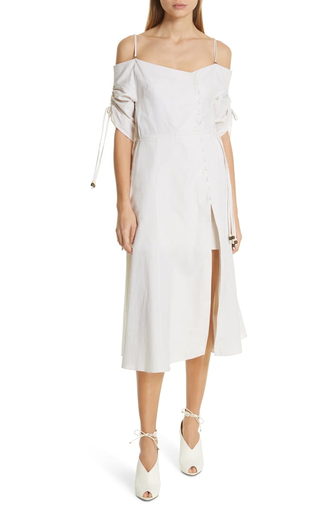 Jonathan Simkhai Off the Shoulder Cotton & Linen Dress