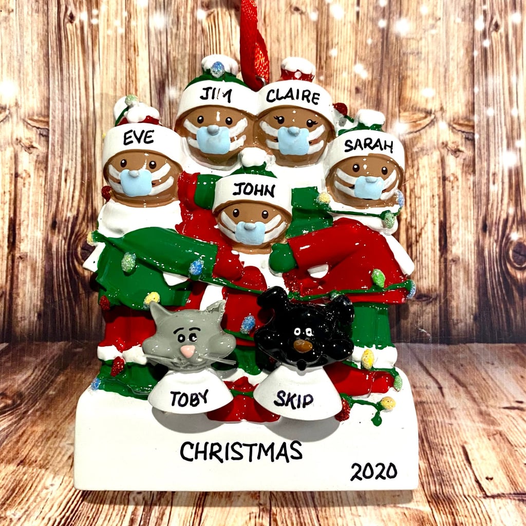 Personalized COVID Christmas Ornament With Masks