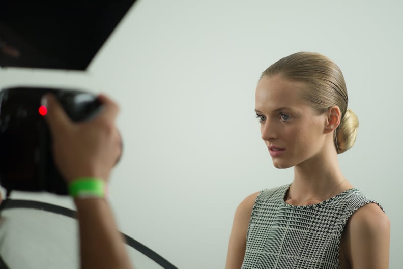 A Model Backstage at the Altuzarra Show