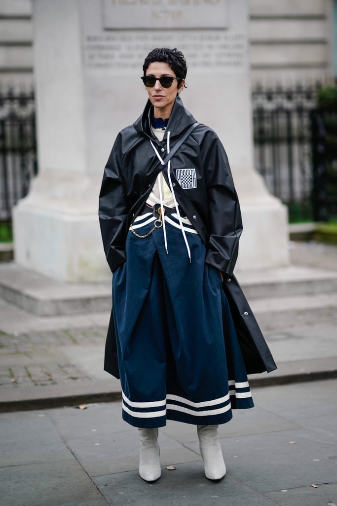 A Hooded Raincoat Enhances a Nautical Look