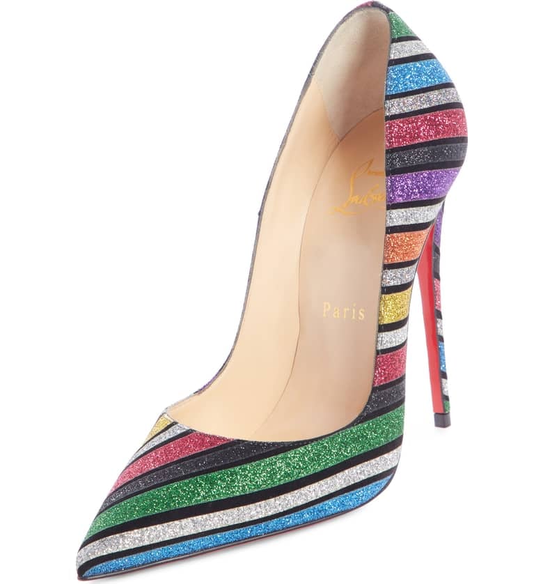 Christian Louboutin So Kate Glitter Stripe Pump