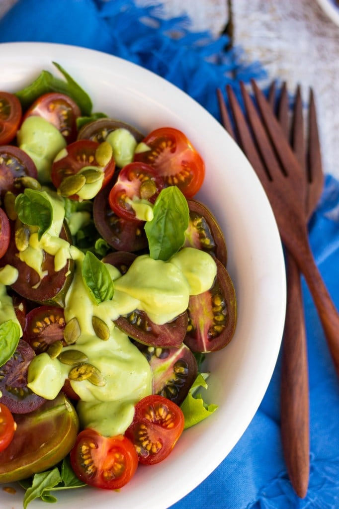 Heirloom Tomato Salad With an Avocado Dressing