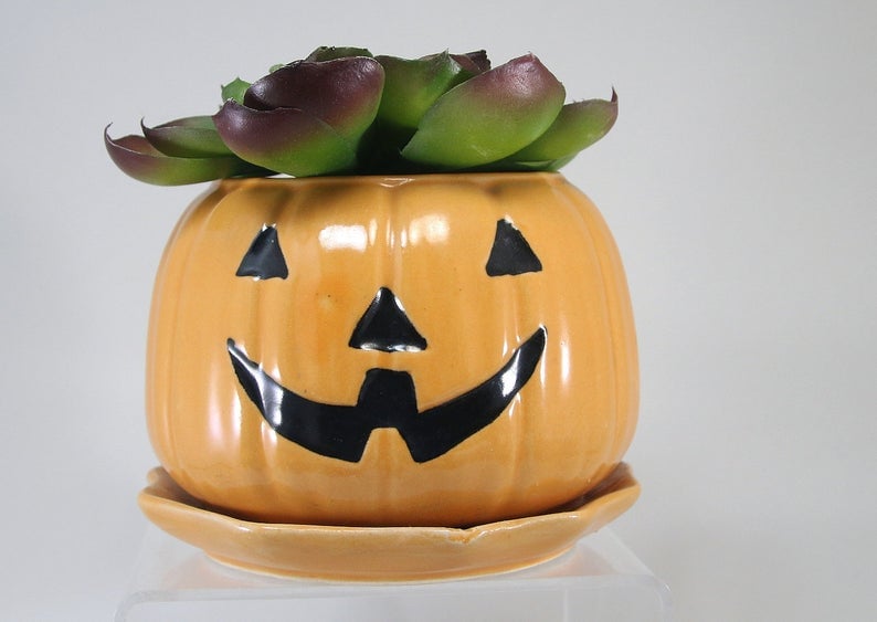 Jack-O'-Lantern Halloween Pumpkin Planter