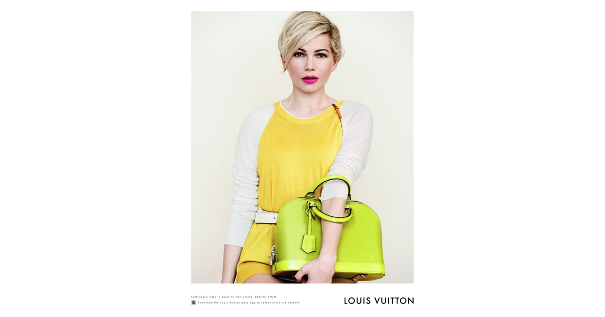 poster advertising Louis Vuitton handbag with Michelle Williams