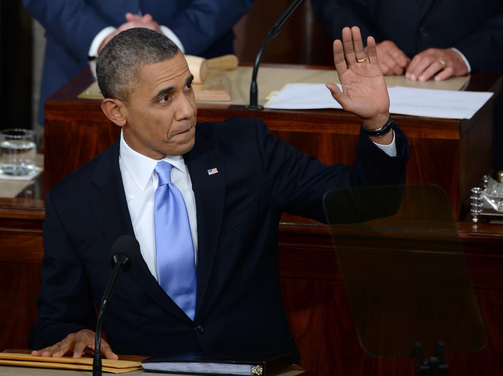 President Obama waved to the audience.