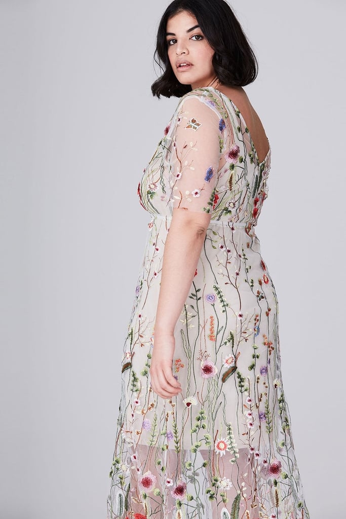 The detailed embroidery on Elvi's Floral Embroidered Dress ($113) screams Spring.
