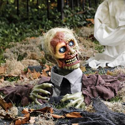 Skully the Zombie Animated Halloween Prop