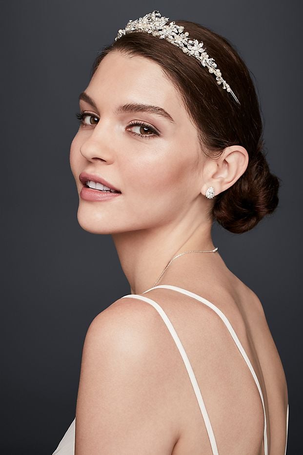 Crystal and Pearl Floral Tiara