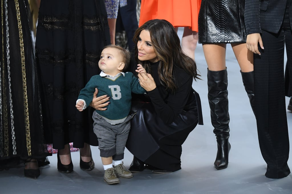 Eva Longoria Brought Her Son Santiago to Paris Fashion Week