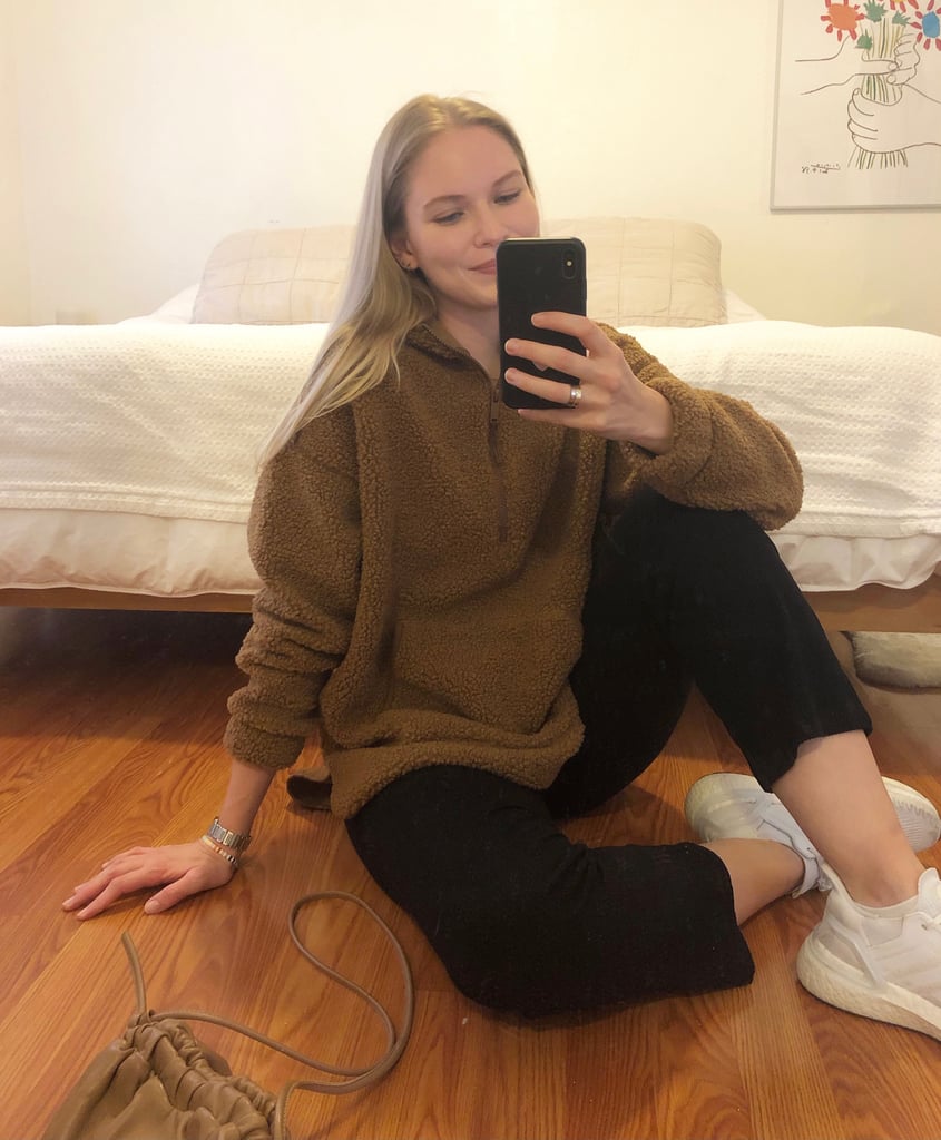 Navy sherpa hoodie clearance