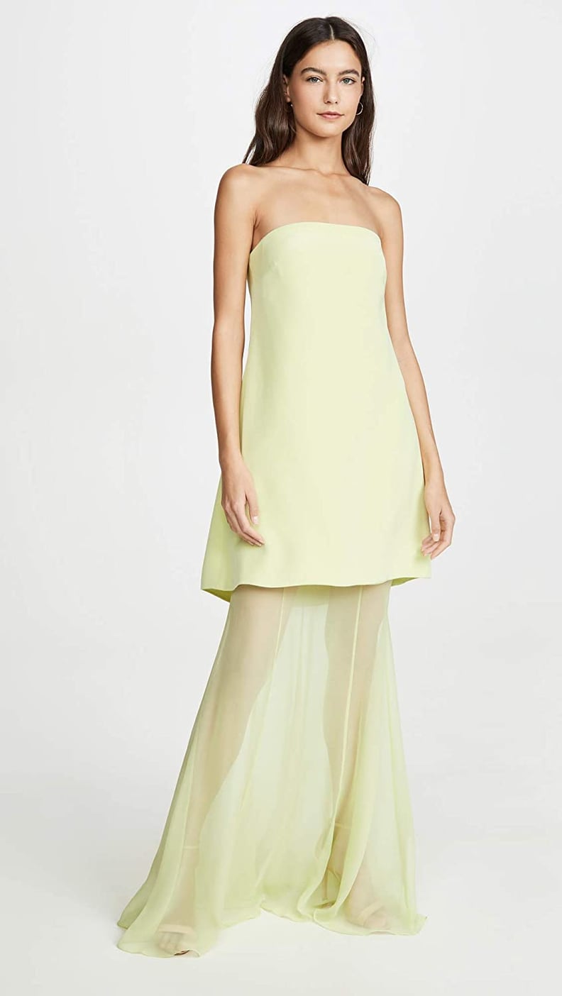 Cushnie Strapless Tiered Gown