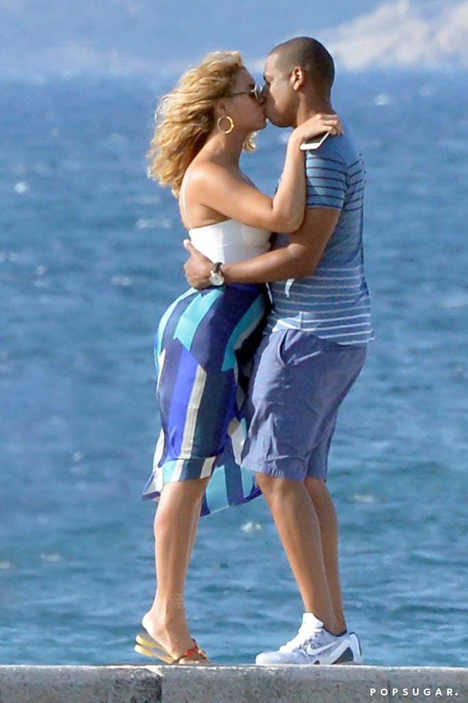 Beyoncé and Jay Z shared a kiss while taking a romantic stroll in Sardinia, Italy, in September 2015.
