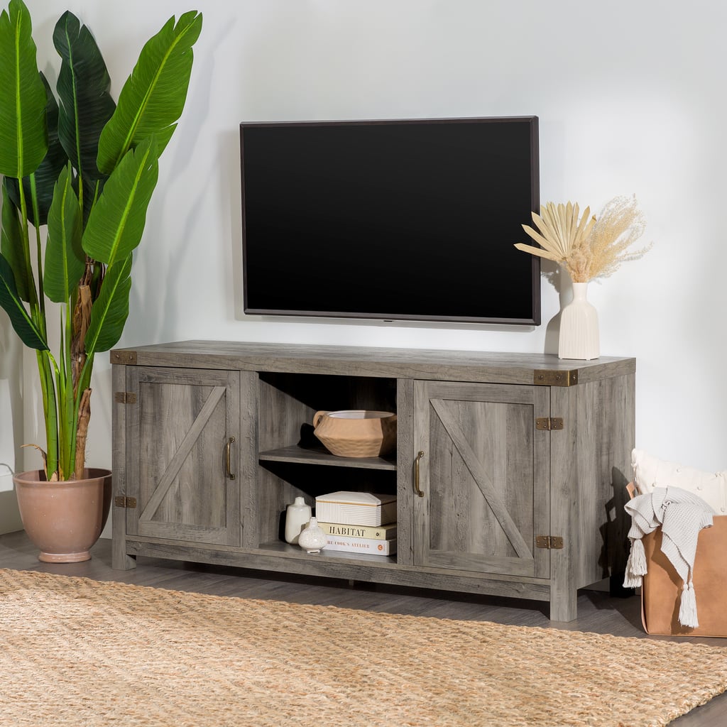 Woven Paths Modern Farmhouse Barn Door TV Stand for TVs up to 65"