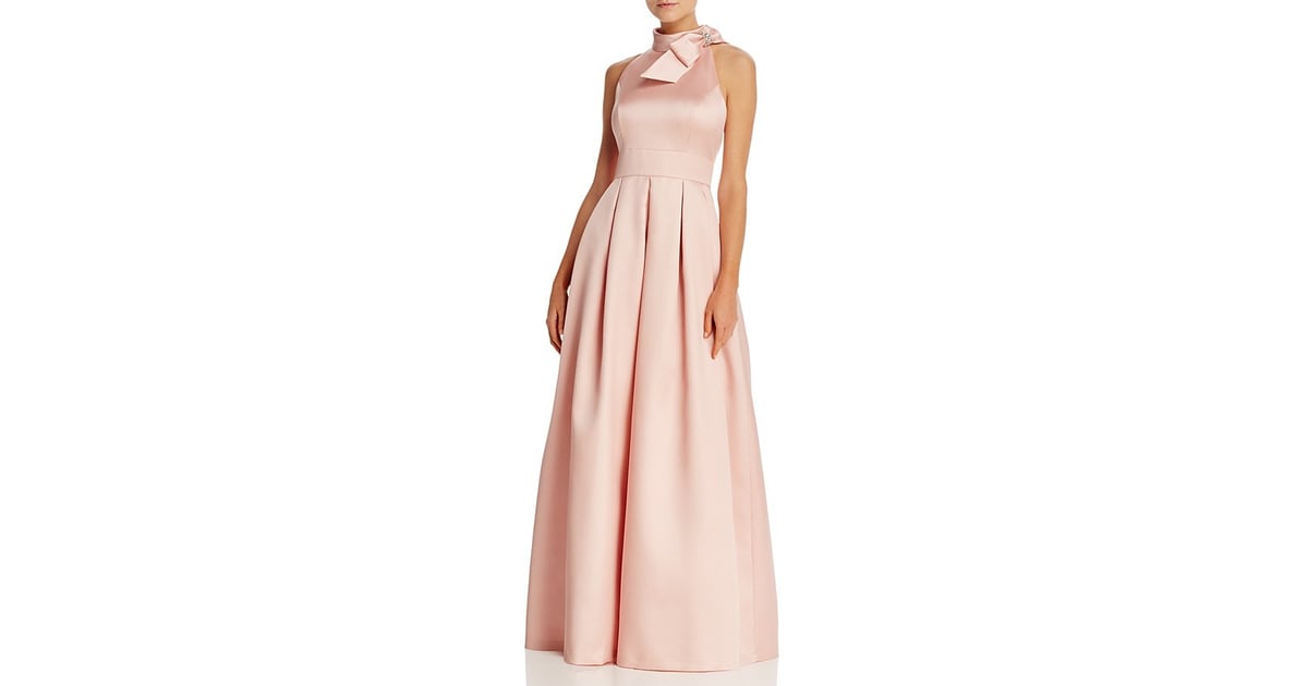 Eliza J Bow-Neck Pleated Gown | Meghan Markle's Bridesmaid Dress ...