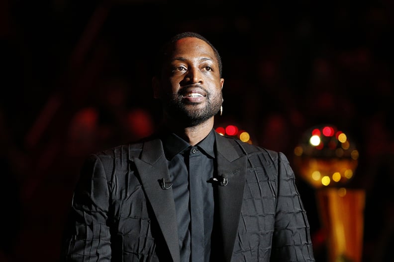 MIAMI, FLORIDA - FEBRUARY 22:  Former Miami Heat player Dwyane Wade addresses the crowd during his jersey retirement ceremony at American Airlines Arena on February 22, 2020 in Miami, Florida. NOTE TO USER: User expressly acknowledges and agrees that, by 