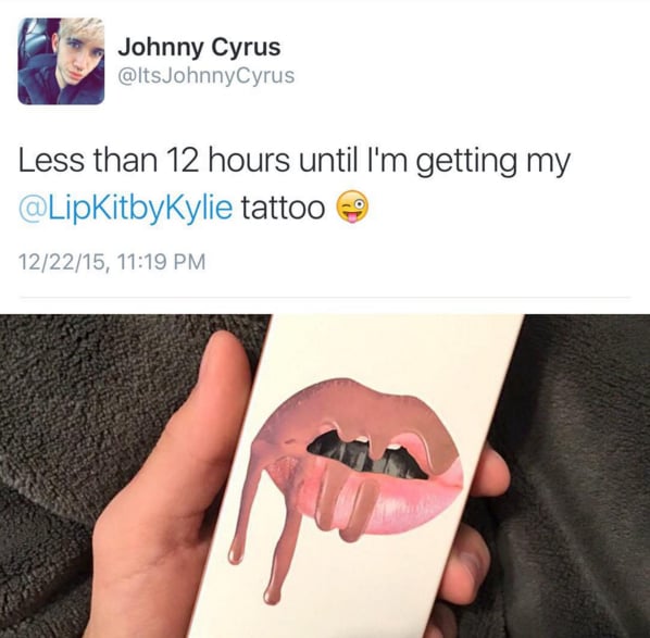 Kylie Jenner's Fan Lip Kit Tattoo
