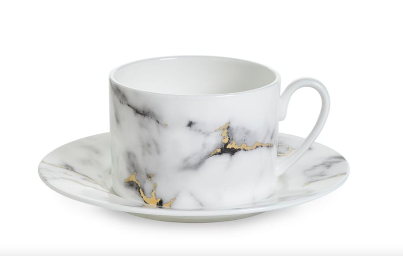 Marble Teacup and Saucer Set