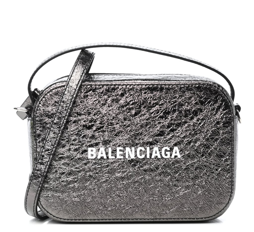 Balenciaga Metallic Calfskin Logo XS Everyday Camera Bag