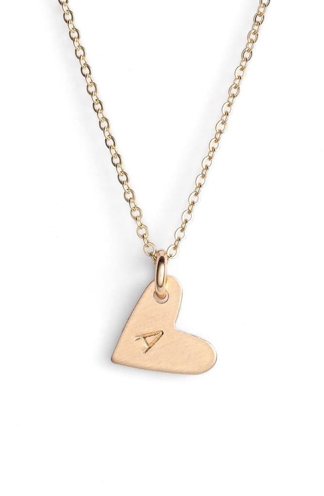 A Custom Necklace: Nashelle 14k-Gold Fill Initial Mini Heart Pendant Necklace