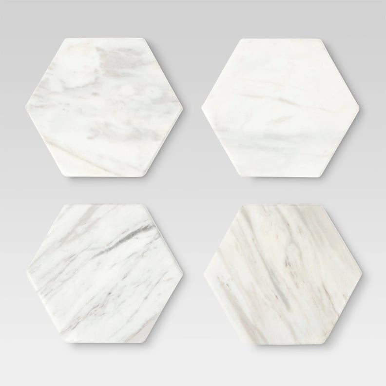 Marble Stackable Coasters White