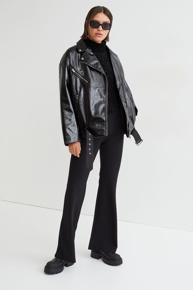 An Oversized Jacket: H&M Patent Biker Jacket