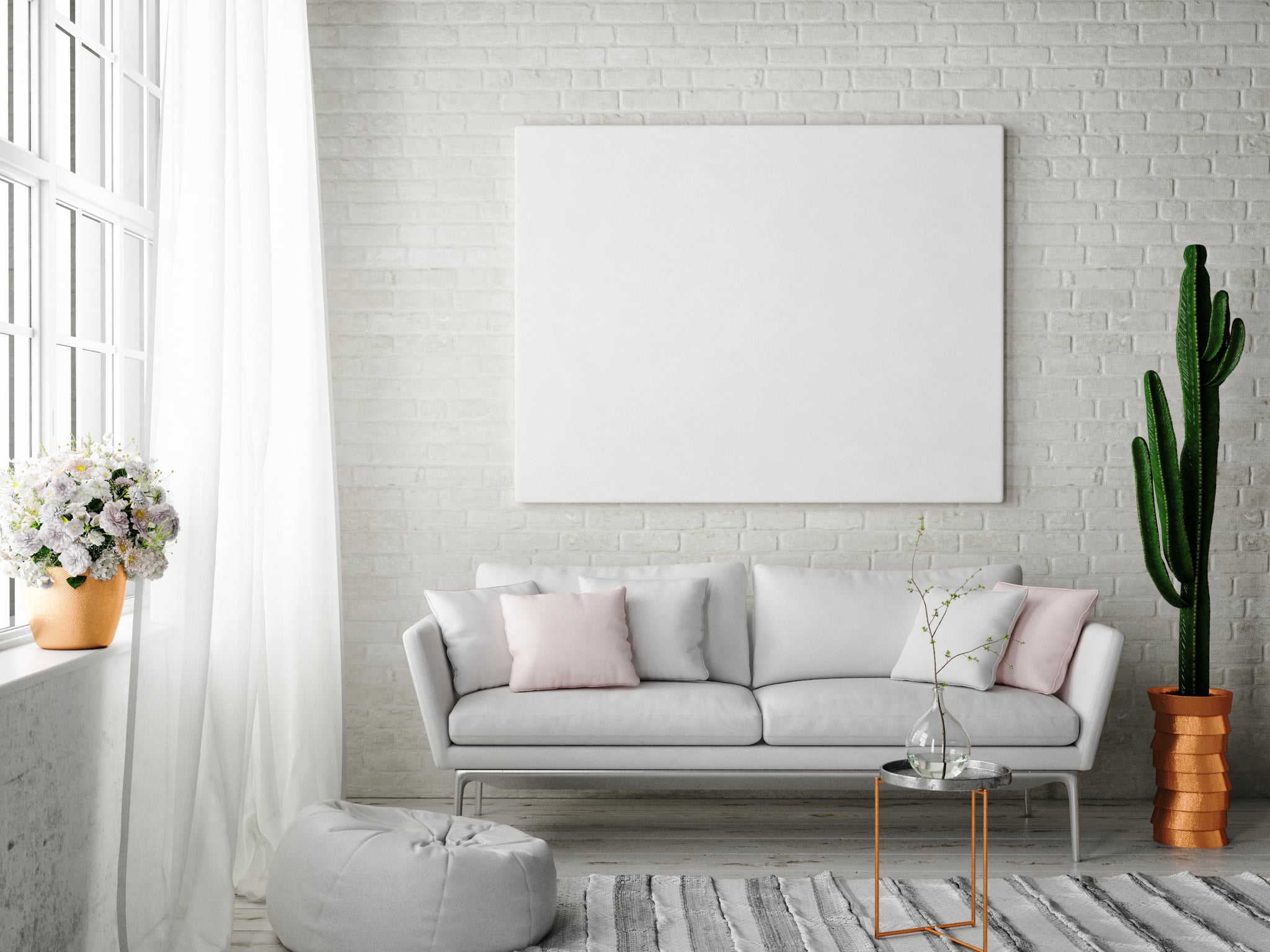 living room blank wall