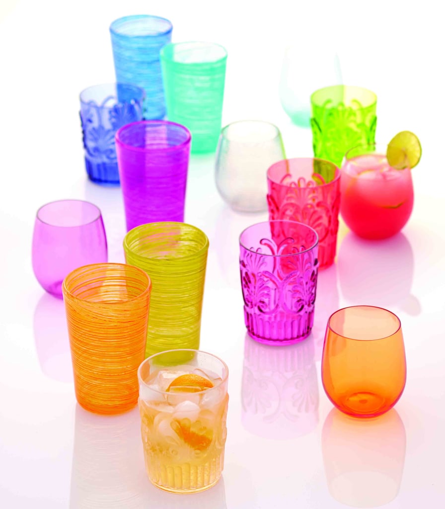 Have the perfect glasses ($12 for set of 4), tumblers ($6 for set of 2), or stemware ($12 for set of 4) for the array of fruity, frozen, and refreshing warm-weather beverages.