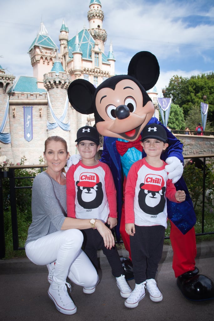 Celine Dion With Twin Boys at Disneyland