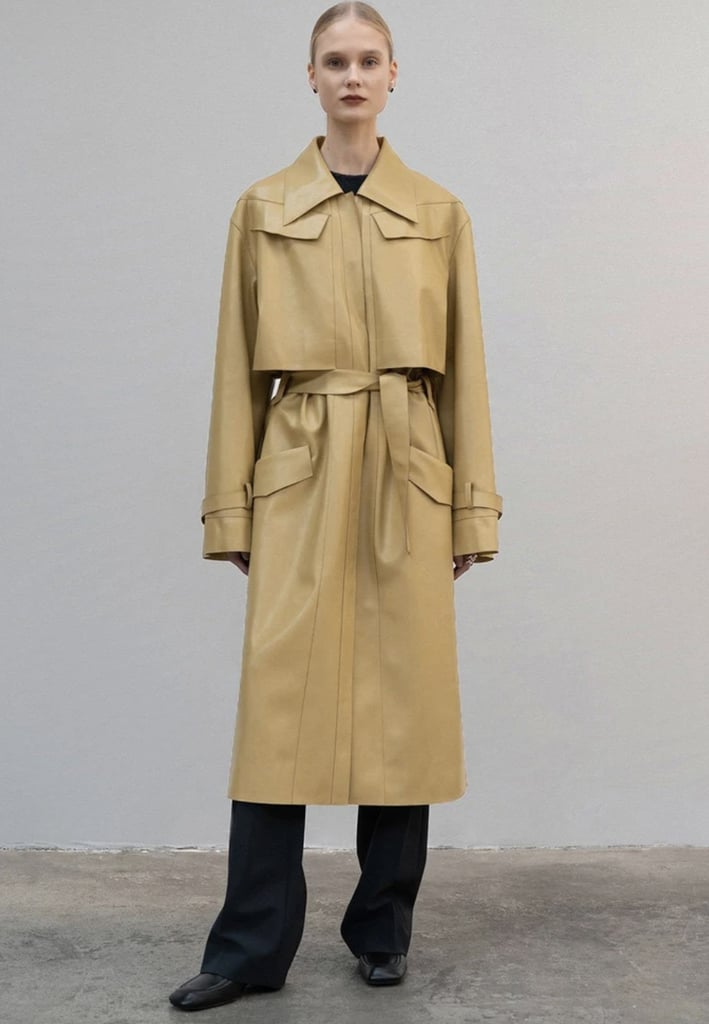 Frankie Shop Low Classic Eco Leather Trench Coat