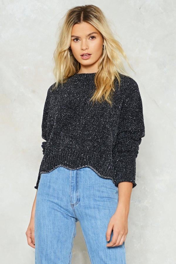 Nasty Gal Big Break Glitter Sweater