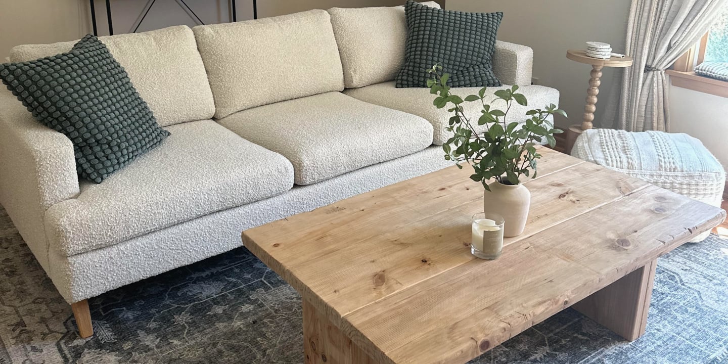 I Found the Comfy Bouclé Couch of My Dreams and It's 35% Off Right Now