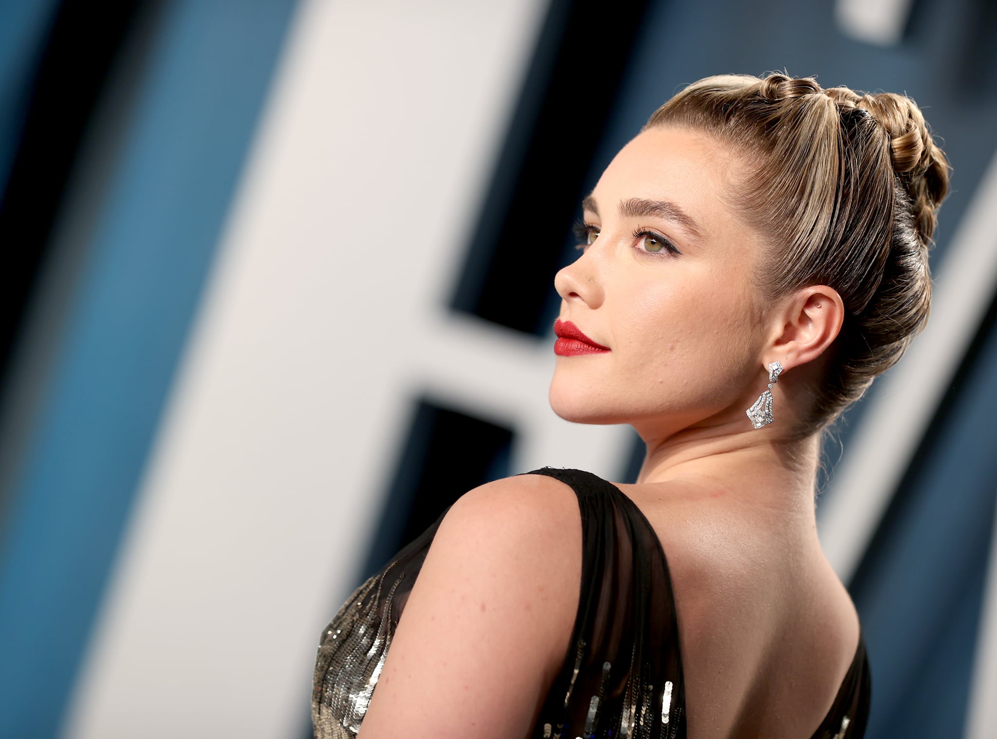 BEVERLY HILLS, CALIFORNIA - FEBRUARY 09: Florence Pugh attends the 2020 Vanity Fair Oscar Party hosted by Radhika Jones at Wallis Annenberg Centre for the Performing Arts on February 09, 2020 in Beverly Hills, California. (Photo by Rich Fury/VF20/Getty Images for Vanity Fair)