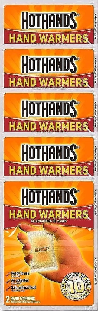 HotHands Hand Warmers ($7)
In freezing climates, Kristin is fully prepared with HotHands Hand Warmers. They provide up to 10 hours of heat through rectangular-shaped, air-activated heat packs that you can fit anywhere.