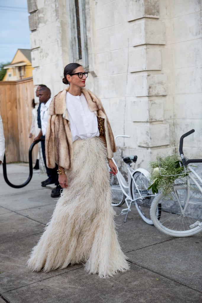 Let's just take a minute to stare at Jenna Lyons's whole ensemble — especially that skirt.