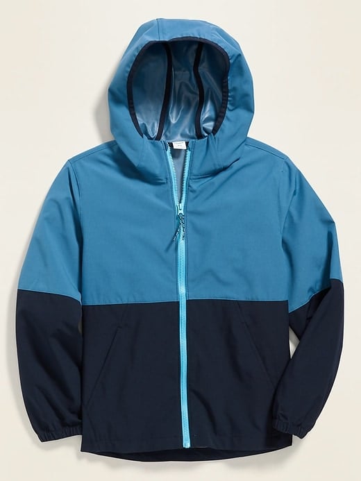 Colour-Blocked Built-In Flex Hooded Zip Jacket