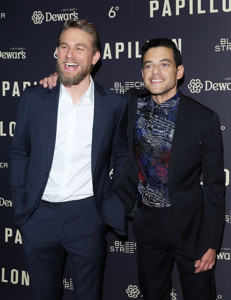 Charlie Hunnam and Rami Malek at Papillon Premiere Aug. 2018