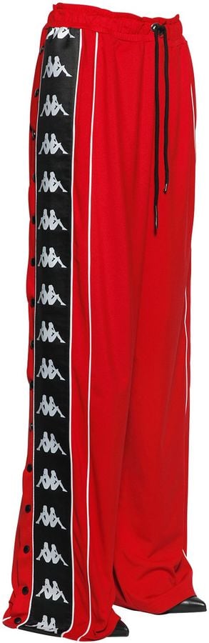 kappa side stripe track pants
