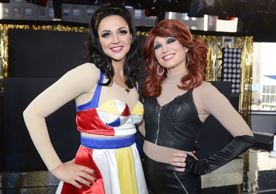 Paula Faris and Amy Robach as Katy Perry and Taylor Swift