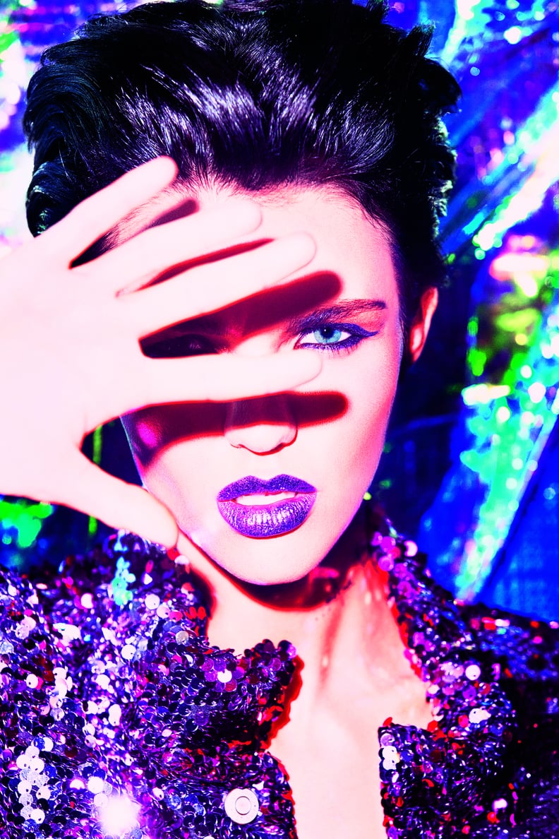 Ruby Rose in the Urban Decay Vice Special Effects Lipstick Topcoat Campaign
