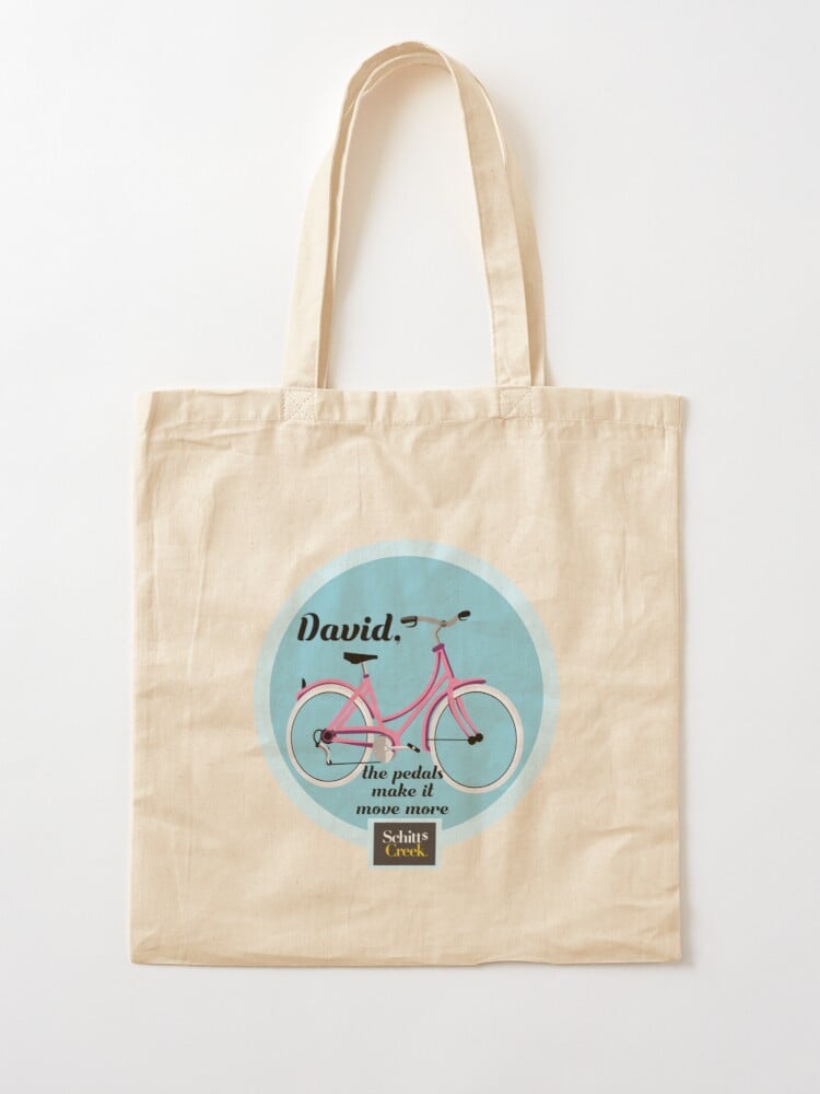 An Everyday Tote: Schitt's Creek David's Pink Bike Cotton Tote Bag