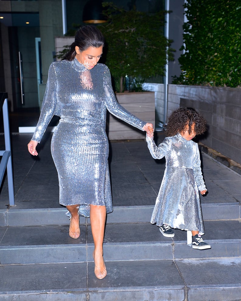 Kim Kardashian and North West in Matching Vetements Dresses
