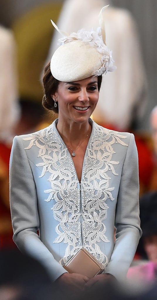 She Also Wore Drop Earrings and a Pendant Necklace